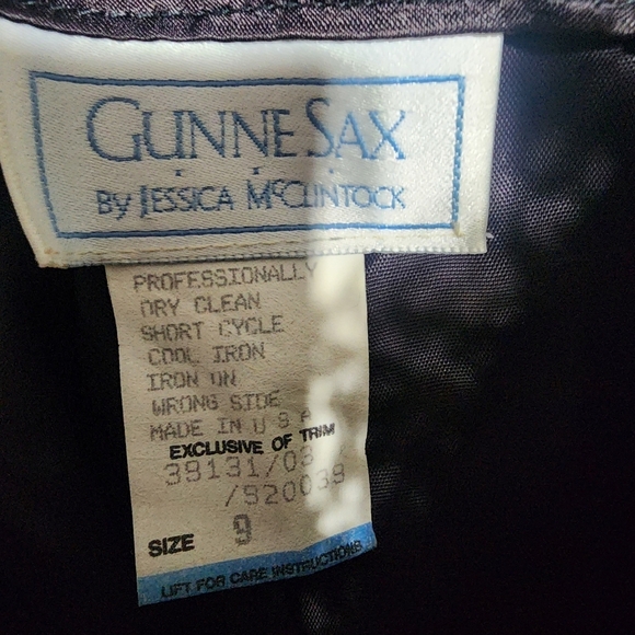 VINTAGE Gunne Sax Jessica McClintock Corset Bustier Tiered Lace Dress Black Red - Picture 5 of 16